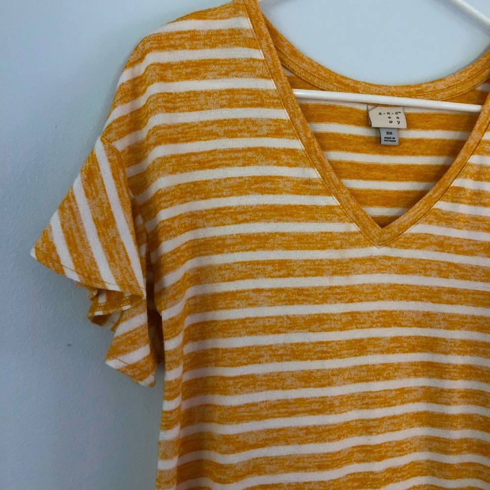 A New Day Striped Top with Flowing Sleeves
